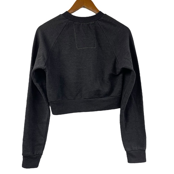 Aviator Nation Bolt Smiley Cropped Crew Sweatshirt Small - Picture 7 of 8